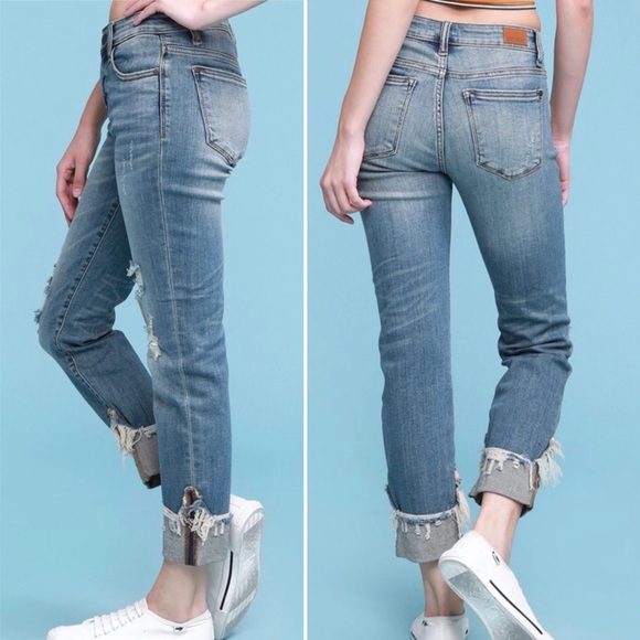 Judy Blue Destroyed Cuff Jean Size 25 - Picture 2 of 14